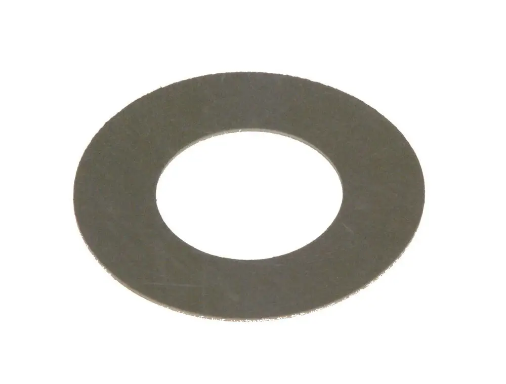 Bosch Dichtung, flache, ringförmige Metallkomponente mit einem zentralen Loch, geeignet für verschiedene Anwendungen in Maschinen oder Geräten.